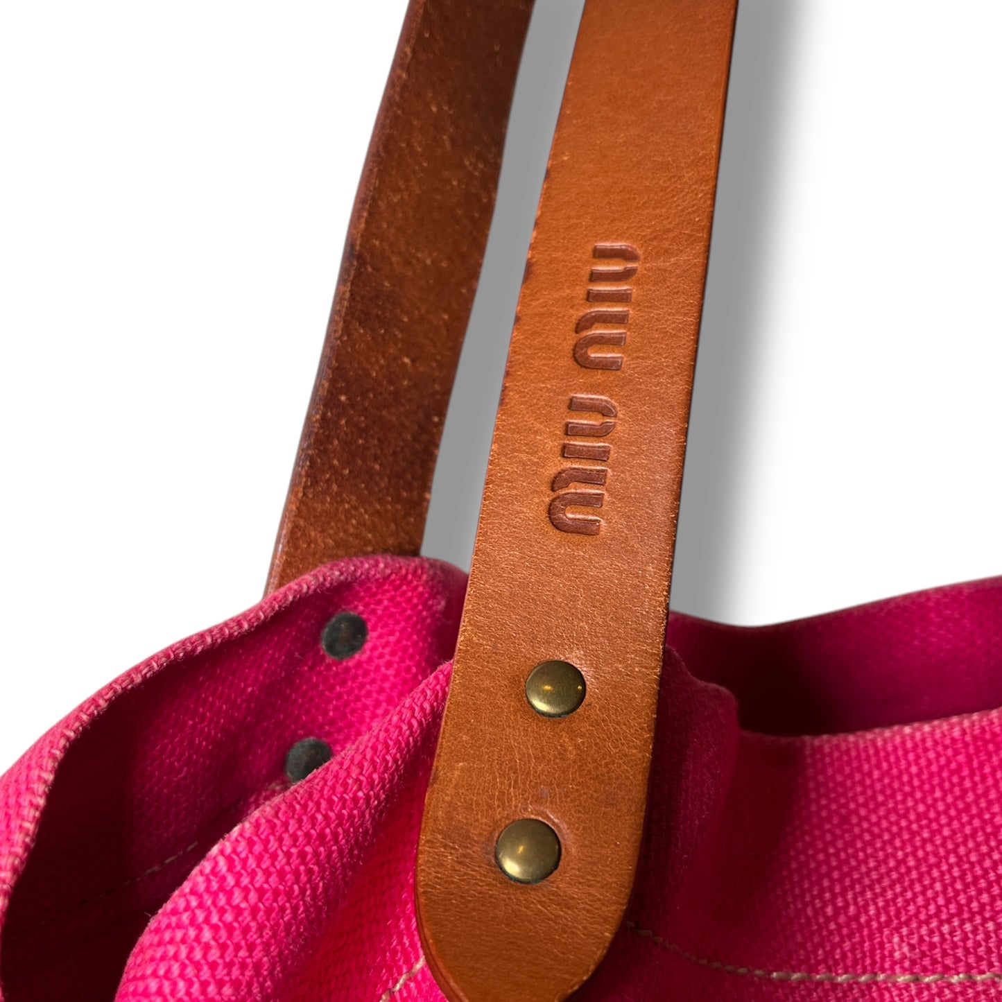 Miu Miu Magenta 90s Linen Tote Bag