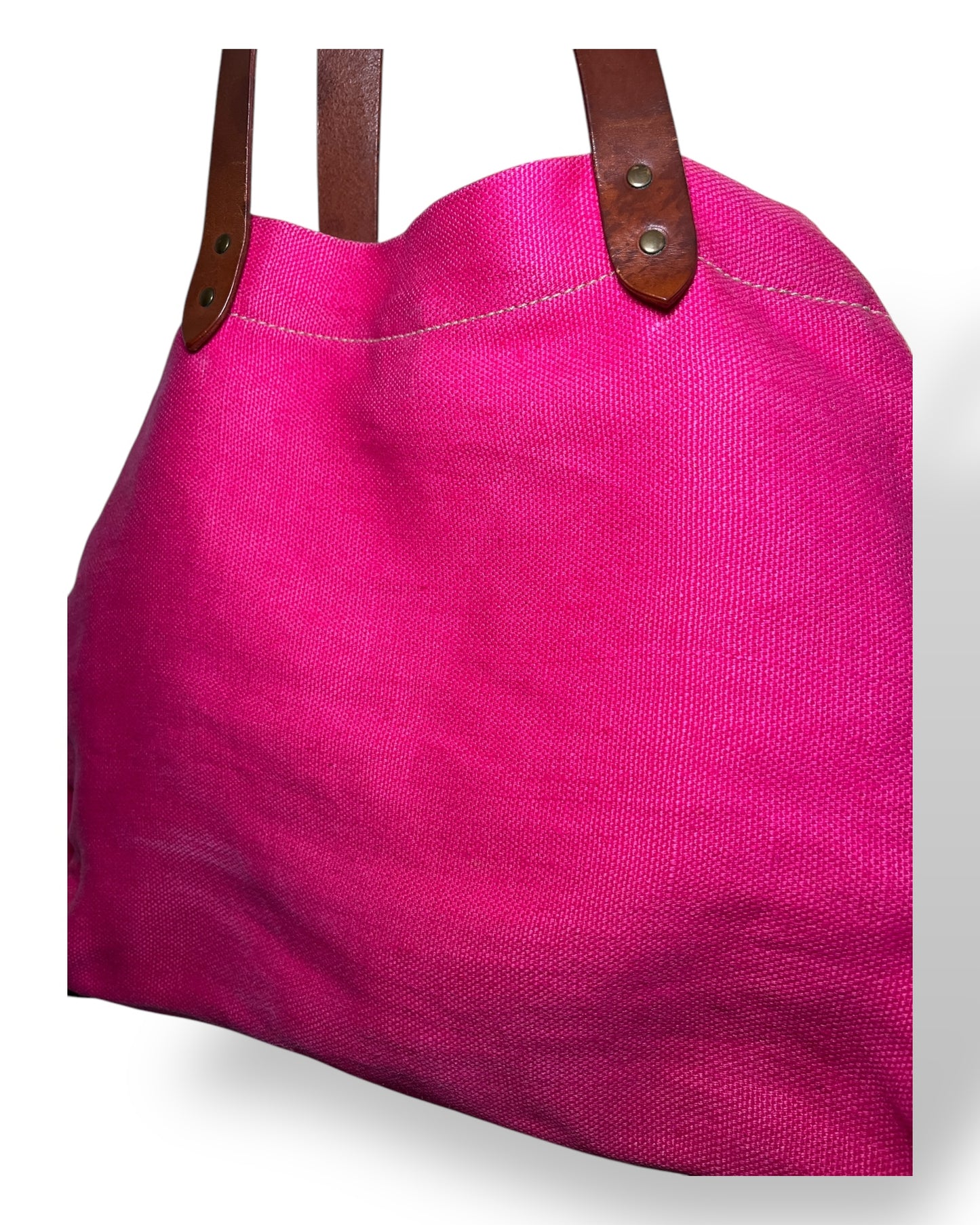 Miu Miu Magenta 90s Linen Tote Bag