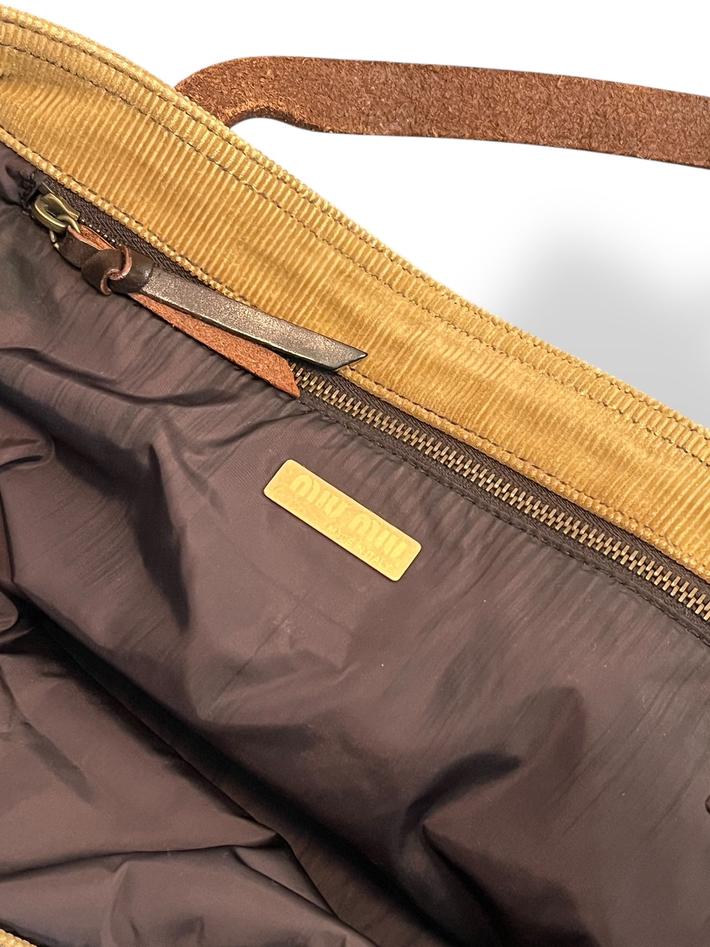 Miu Miu Rare Corduroy & Cow Tote