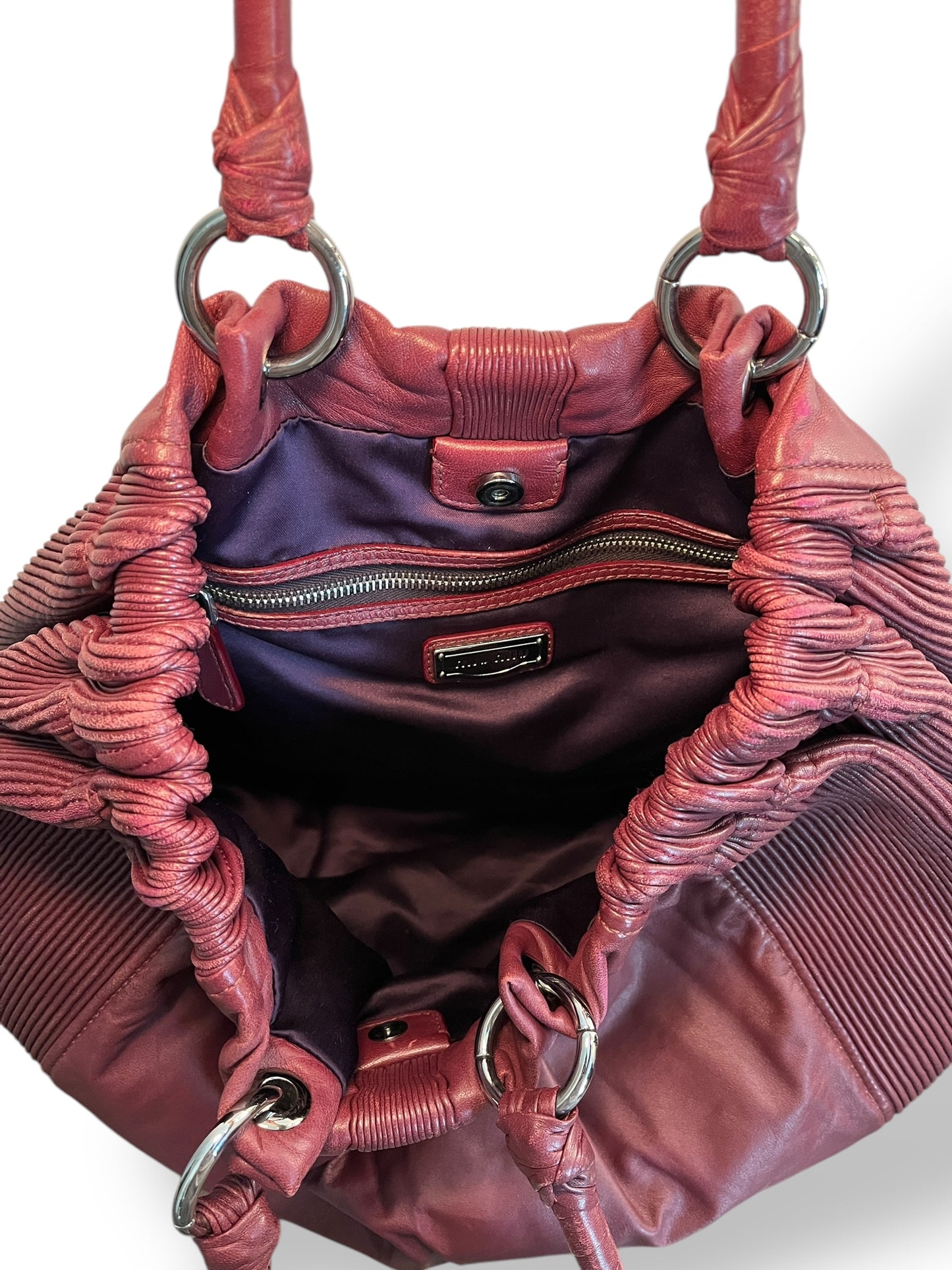 Miu Miu Vitello Oversized Hobo Bag