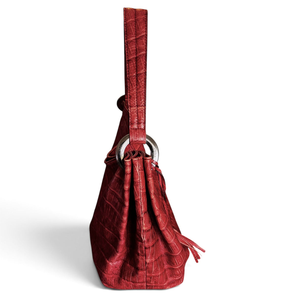 Furla Croc-Embossed Hobo