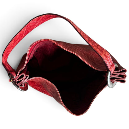 Furla Croc-Embossed Hobo
