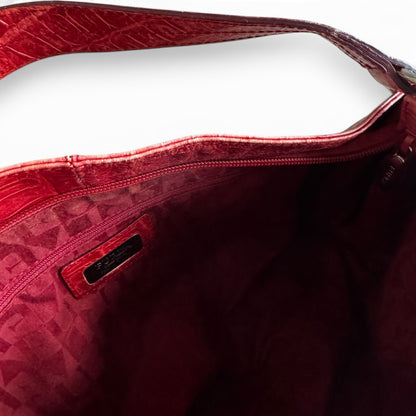 Furla Croc-Embossed Hobo