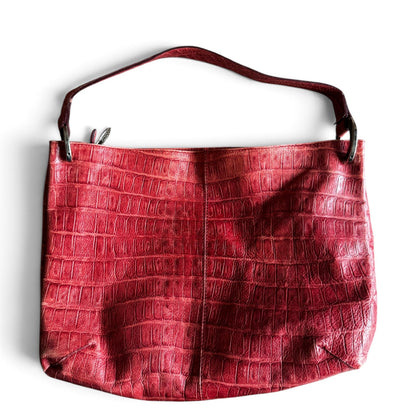 Furla Croc-Embossed Hobo
