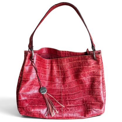 Furla Croc-Embossed Hobo
