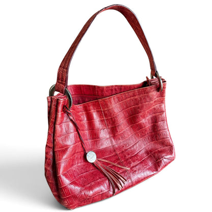 Furla Croc-Embossed Hobo