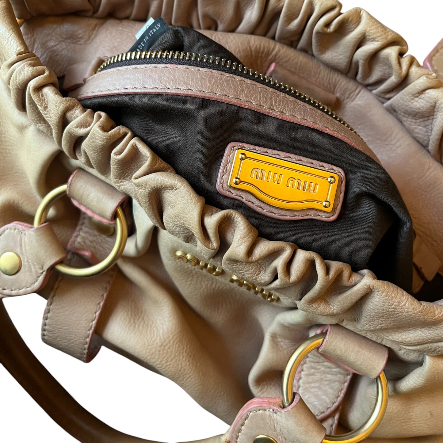 Miu Miu Vitello Gathered Bag