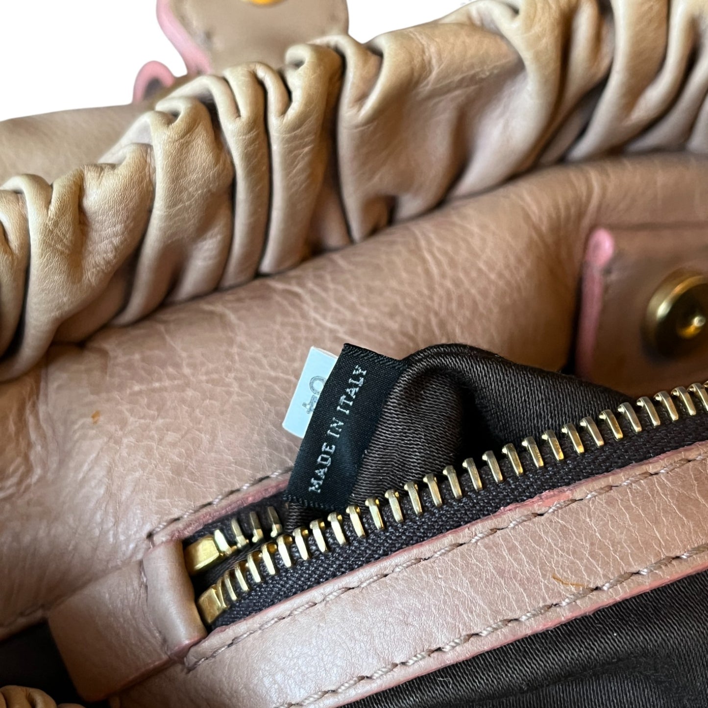 Miu Miu Vitello Gathered Bag