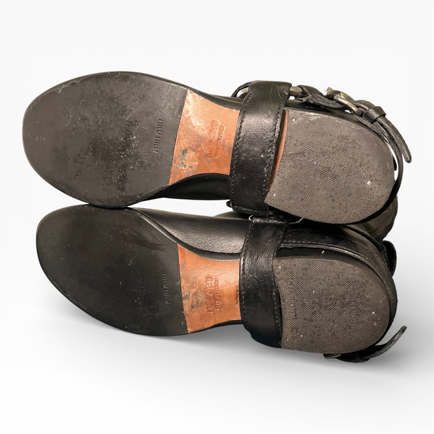 Miu Miu Black Leather Biker Boots