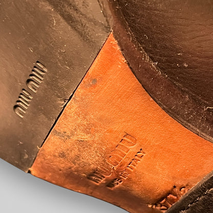 Miu Miu Black Leather Biker Boots