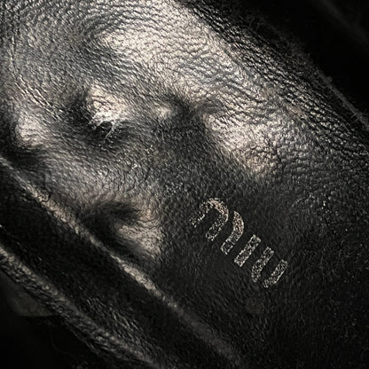 Miu Miu Black Leather Biker Boots