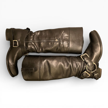 Miu Miu Black Leather Biker Boots