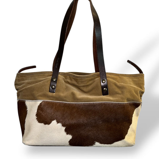 Miu Miu Rare Corduroy & Cow Tote