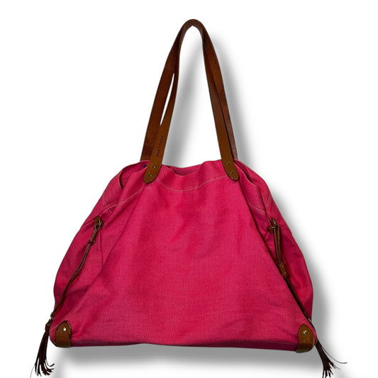 Miu Miu Magenta 90s Linen Tote Bag