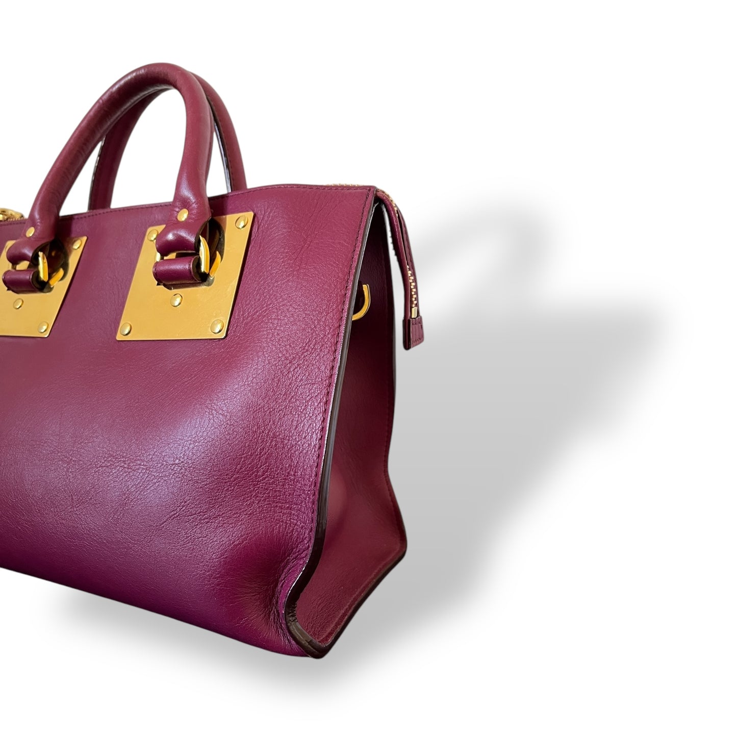 Sophie Hulme Leather Zip Bowler Bag
