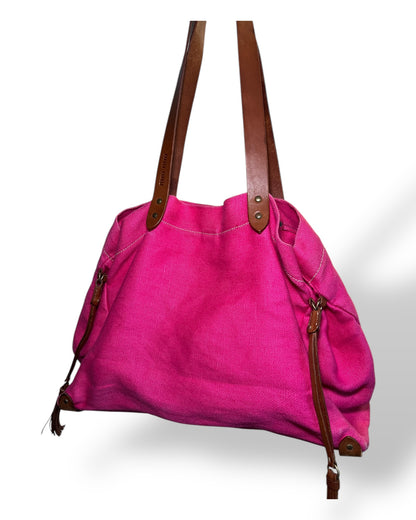 Miu Miu Magenta 90s Linen Tote Bag