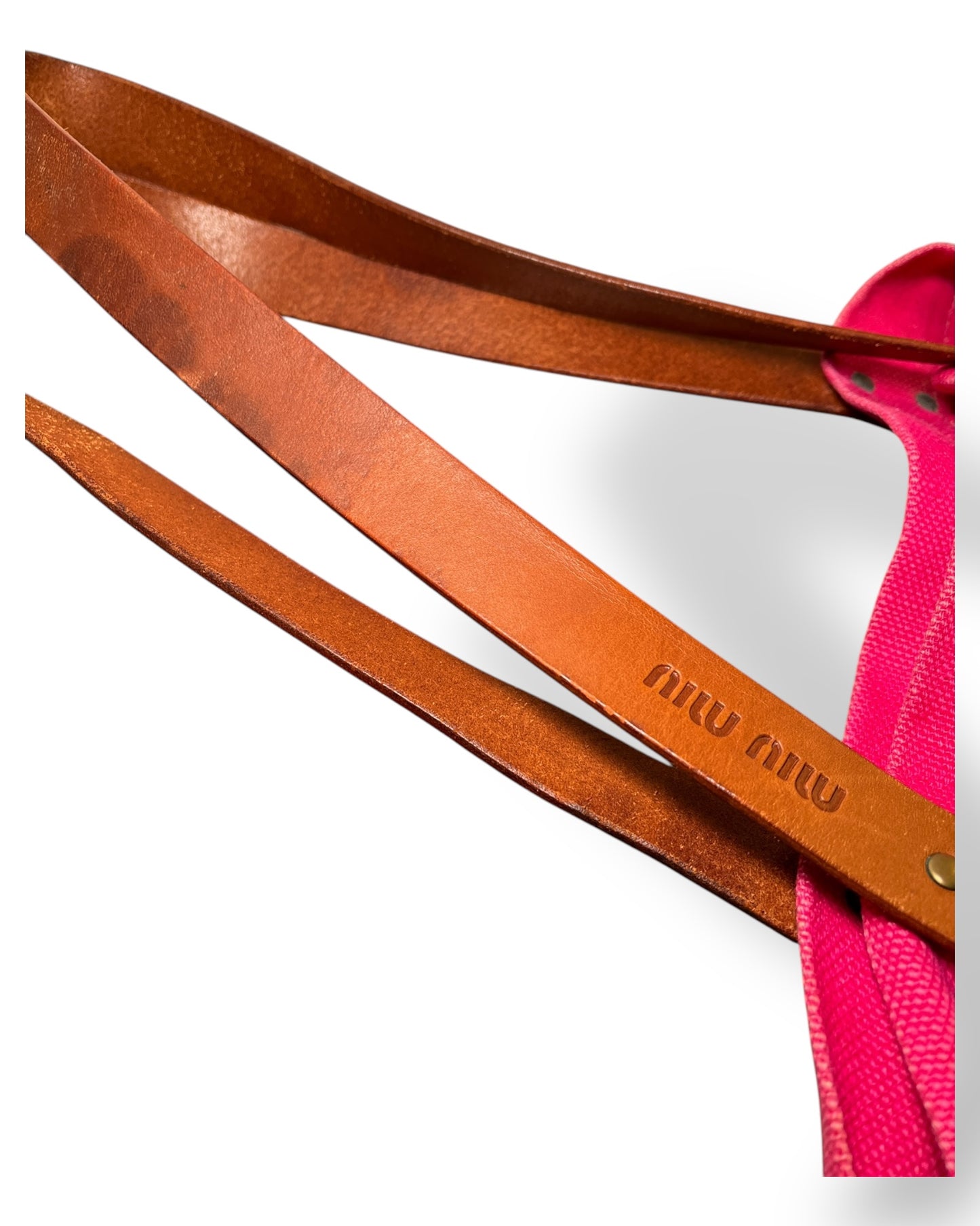 Miu Miu Magenta 90s Linen Tote Bag