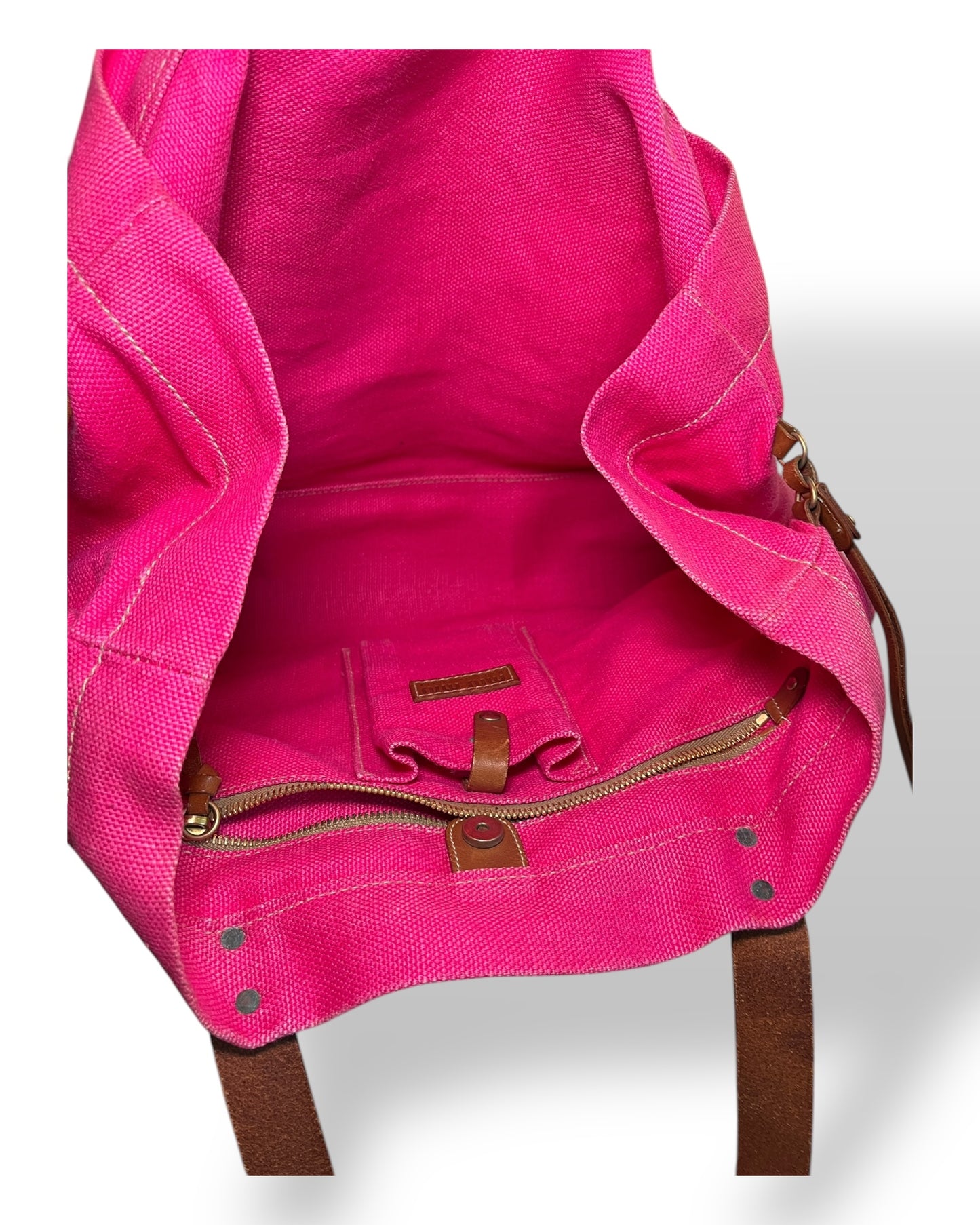 Miu Miu Magenta 90s Linen Tote Bag